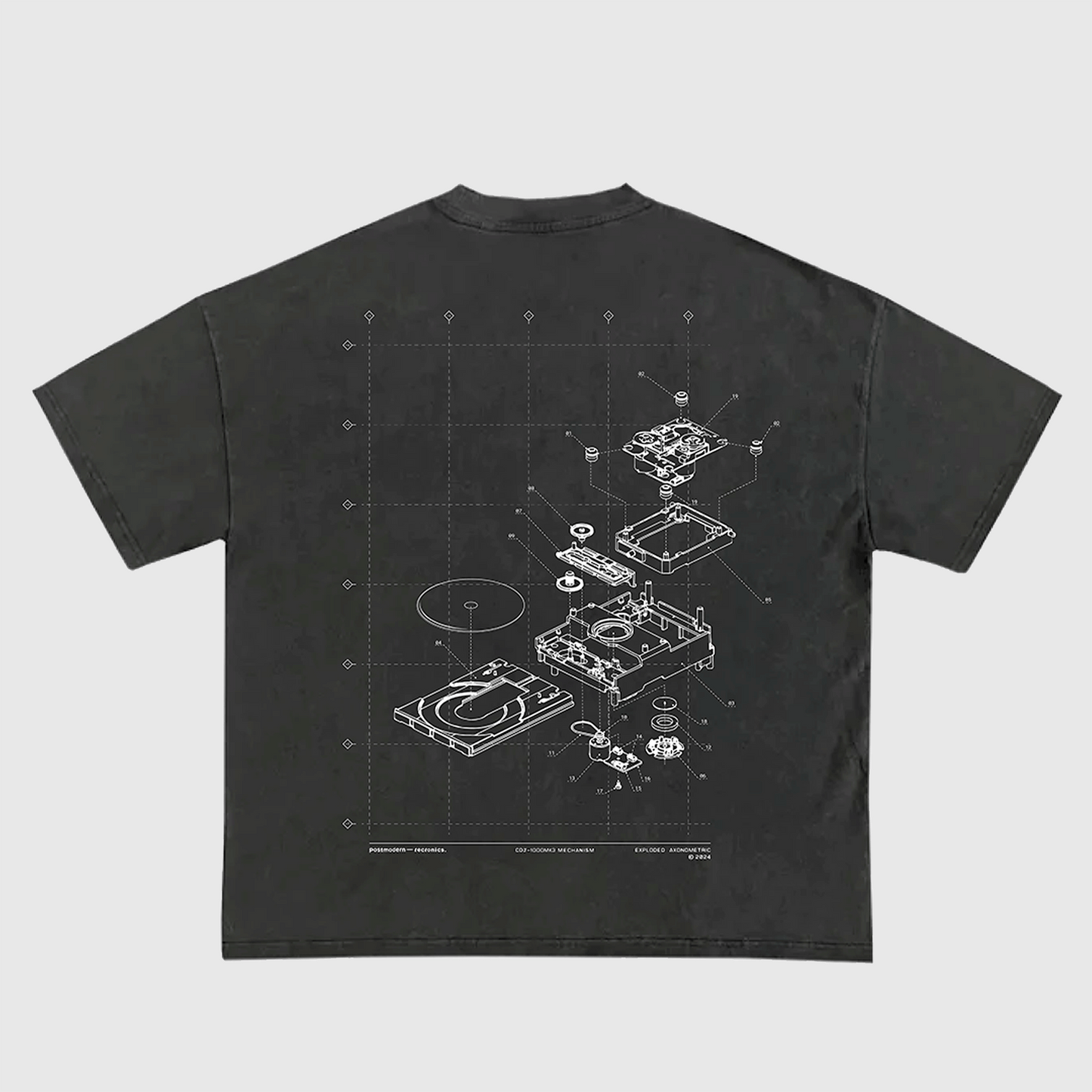 [CDJ-1000MK3 EXPLODED AXONOMETRIC TEE]