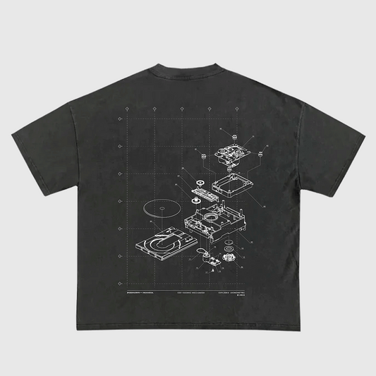 [CDJ-1000MK3 EXPLODED AXONOMETRIC TEE]